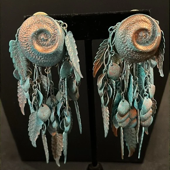 Sarah Coventry & Copper brushed on Turquoise Clip On Earrings. 2 pair. - Picture 4 of 16